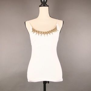 *No Brand White Spiked Tank Top Size XS/S